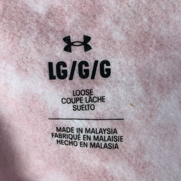 NWT Under Armour Rival Fleece Camo Crew Pullover Sweatshirt Calypso Pink - Picture 7 of 10